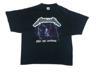 Vintage 1994 Metallica Ride The Lightning Large T Shirt Graphic Tee Black Glow