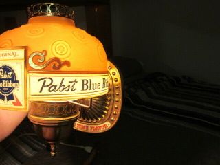 Vtg Pabst Blue Ribbon Beer Sign Back Bar Motion Lamp Tavern Rec Room Man Cave