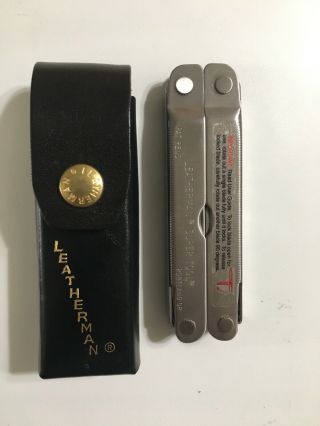 Vintage Leatherman Tool With Leather Case Holder