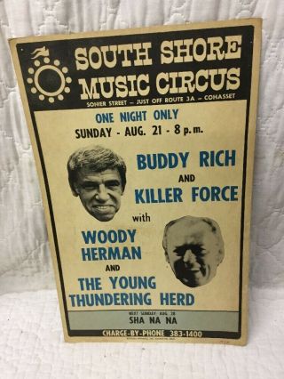 Vintage Concert Poster Buddy Rich & Killer Force Woody Herman & Thundering Herd
