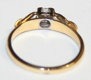 Vintage 18ct Gold Diamond Solitaire Engagement Ring Square Setting Size L1/2 3