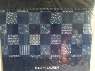 Ralph Lauren Stencil Motif Patchwork Quilt Old Stock In Plastic 2