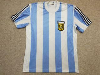 1988 Argentina Adidas Home Football Shirt To Celebrate 1978 Medium Vintage Retro