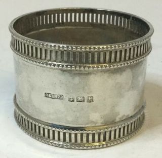 Heavy Antique Vintage Solid Silver 925 Sterling Napkin Ring - Collingwood,  1929