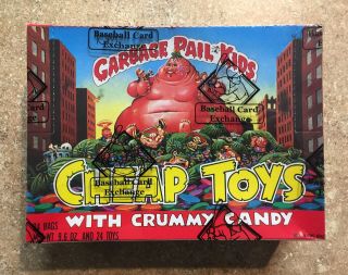 1986 Garbage Pail Kids Toys Rare Bbce Box,  W/ 24 Packs Twt