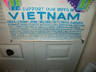 VTG 1971 POSTER PRINTS SUPPORT OUR BOYS IN VIETNAM BLACKLIGHT 24 1/2 