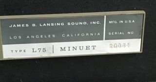 Vintage JBL L75 Minuet Speakers 9