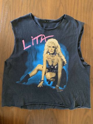 Lita Ford L 1988 Authentic Vintage Og Rock N Roll Concert T Shirt Cutoff Ozzy