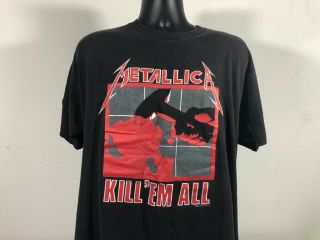 Vintage 1990 Metallica Kill Em All Shirt Xl Brockum Tag Vtg Single Stitch