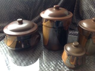 c1970s Robert Maxwell Pottery Craft Container and Tureen Set Calif.  Vintage 3