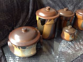 c1970s Robert Maxwell Pottery Craft Container and Tureen Set Calif.  Vintage 4