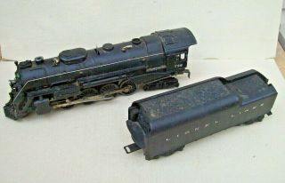 1950 Vintage Lionel O Scale Berkshire 2 - 8 - 4 Locomotive 736 W/ Tender