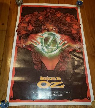 Vtg Return To Oz Advance Promotional Struzan Film Disney Movie Poster Mombi 1985