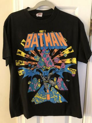Rare Vintage Batman 1988 T Shirt Dc Comics Xl Royal First Class Brand Usa