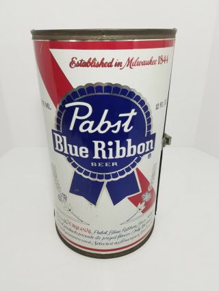 Pabst Blue Ribbon Beer Big Metal Beer Can.  Vintage.  Man Cave.  14 " Tall.  8 " Dia.