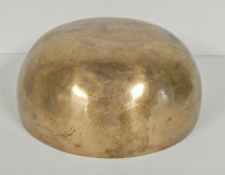 Antique Vintage Tibetan Hand Made Hammered Brass Bronze 7.  5” Round Singing Bowl 5