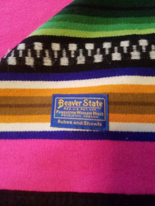 Vintage Beaver State Blanket Pendleton Woolen Mills Robes And Shawls 78 " X 63 "