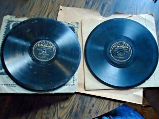 2 Vintage Edison Needle Type Electric 78 Rpm 10 " Records Of B.  A.  Rolfe - Nr