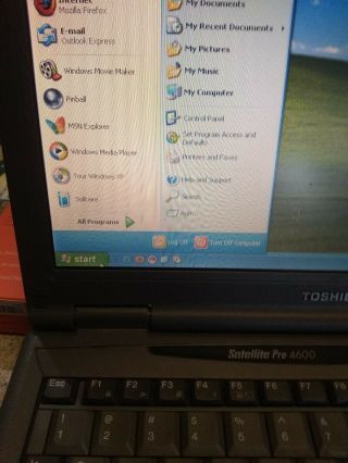 Vintage Toshiba Satellite 4600 Laptop,  Windows XP,  256 MB Ram,  great 5