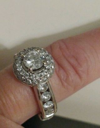 Stunning Vintage Style Diamond Halo Engagement Ring.  2CT.  SZ.  7 2