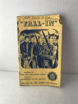 Fall In Booklet By The American Legion Vintage Wwii
