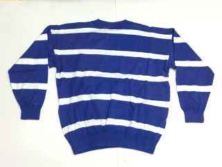 VTG UNITED COLORS OF BENETTON SWEATSHIRT STRIPED BLUE BIG LOGO 7