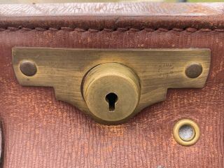 Rare Vintage Leather Gladstone Bag Stamped ER with keys 2 available 2