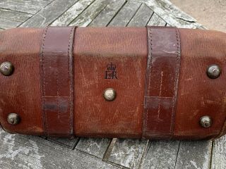Rare Vintage Leather Gladstone Bag Stamped ER with keys 2 available 6