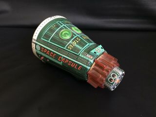 Rare Vintage 1960s Sh Horikawa Japan Tin Battery Operated Space Capsule