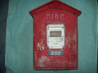 Vintage Gamewell Fire Department Alarm Call Box House Pull Station