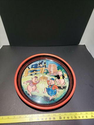 Vintage 3 Little Pigs (repeal) Prohibition 13 " Metal Litho Beer Tray