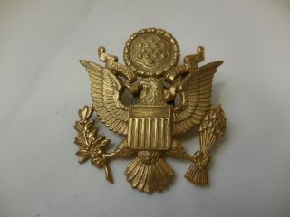 Vtg Wwll Army Military E Pluribus Unum Eagle Crest Emblem Cap Hat Pin Badges