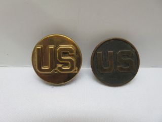 2 Us Military Army Collar Insignia Pins