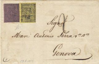 Parma Italy To Sardinia Tax Cover 1853 Cert. ,  Cat 6500 Rare