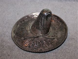 Vintage Sterling Silver Mexican Sombrero Trinket/ashtray 5 1/4 " Across