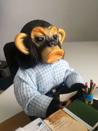 Vintage Chimp Monkey Medical Doctor Diorama Figurine UNIQUE Rare Unusual 5