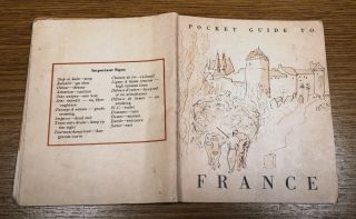 1944 World War 2 Ww2 Wwii Pocket Guide To France U.  S.  Army War Department