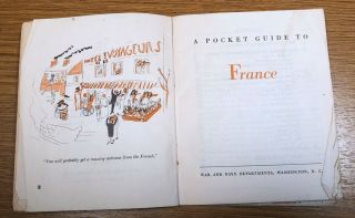 1944 World War 2 WW2 WWII Pocket Guide to France U.  S.  Army War Department 2