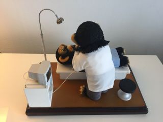 Vintage Chimp Monkey Cardiologist Doctor Diorama Figurine UNIQUE Rare Unusual 8