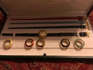 Vintage Bucherer Ladies Watch Set With 5 Extra Bezels & 3 Extra Bands