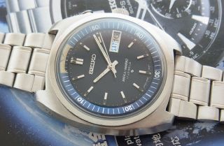 Vintage Seiko Bell - Matic 4006 - 6030 Blue Dial Automatic 17 Jewels Alarm Watch