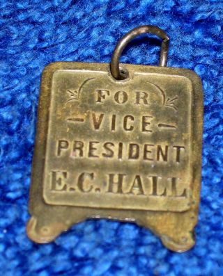 E C Hall for PRESIDENT of HALL ' s safe Co adv charm bracelet brass lock 5