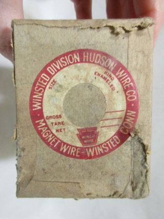 Vintage Enameled Copper Magnet Wire,  WINSTED Div.  HUDSON Wire,  46 (?) Gauge 4