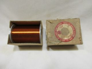 Vintage Enameled Copper Magnet Wire,  WINSTED Div.  HUDSON Wire,  46 (?) Gauge 7