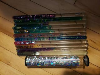 Vtg 1980s Illusion Kaleidoscope And 11 Space Tube Glitter Wand Sticks