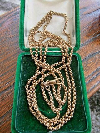 Victorian 18ct.  Rolled Gold Long Guard/muff Chain - Long Faceted Chain