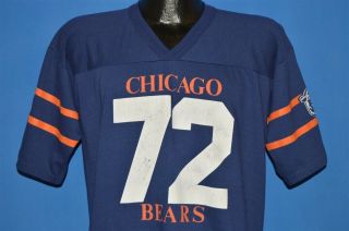 Vtg 80s Chicago Bears William Refrigerator Perry 72 Nfl Jersey Blue T - Shirt L