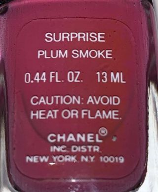 Chanel Nail Polish Surprise Plum Smoke Rare Limited Edition Vintage