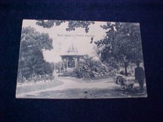 Orig Vintage Chinese China Postcard Band Stand Public Gardens Shanghai 1908