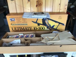 Vtg.  Carl Goldberg Models Rc Model Biplane Airplane Ultimate 10 - 300 Kit